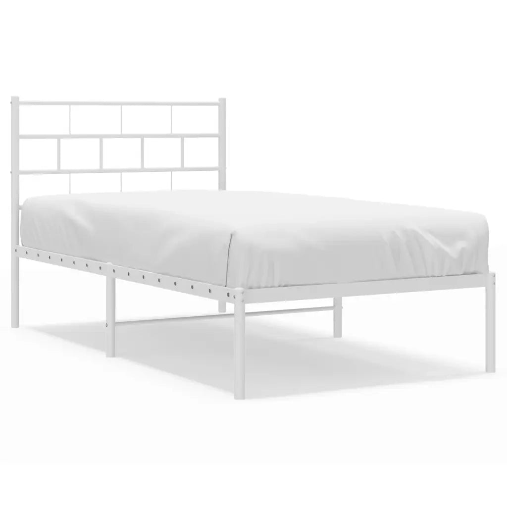 Giroletto senza Materaso con Testiera Metallo Bianco 75x190 cm 355698