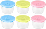 Contenitori alimentari generici con coperchi, 6 contenitori per salse, contenitori per erbe inerte, contenitori per salse, contenitori riciclabili e sovrapposti, adatti per forno a microonde, congelatore e lavastoviglie (160 ml)
