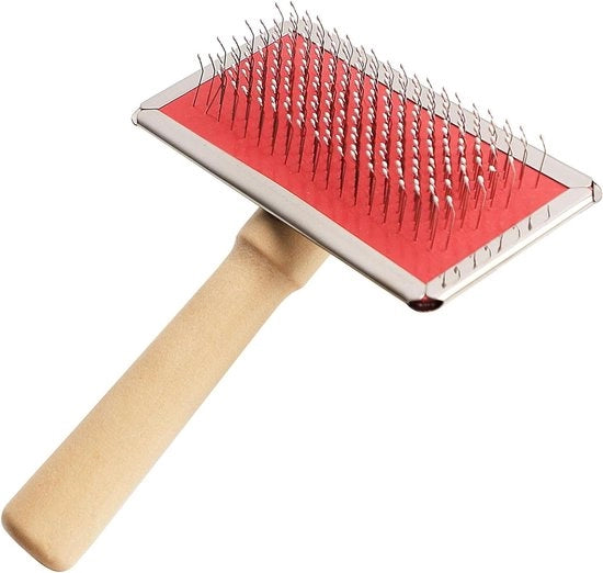 Set di pettinatura per cani con manico in legno beige - pettine a spazzola per capelli - cura e smussa la pelliccia