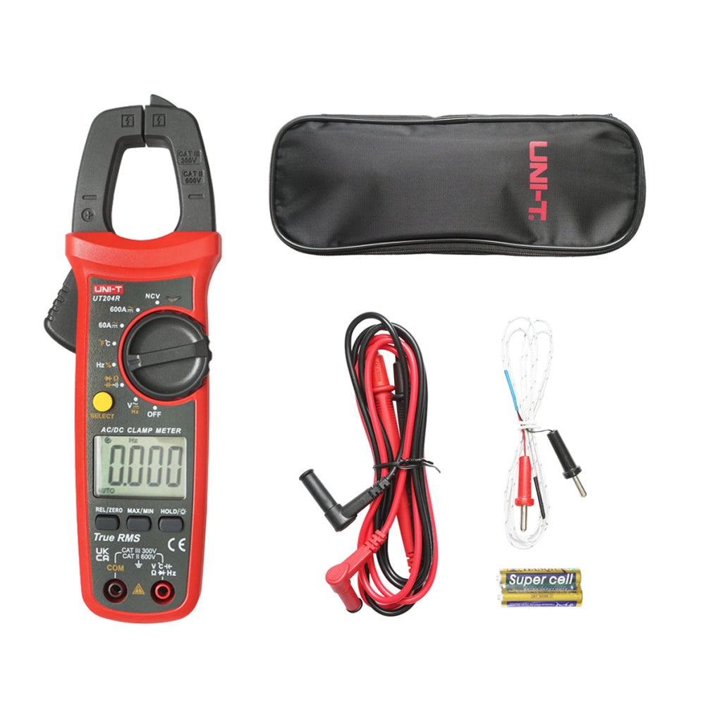 Pinza amperometrica digitale, pinza amperometrica UT204R con 8 funzioni max 600V, 600A UNI-T