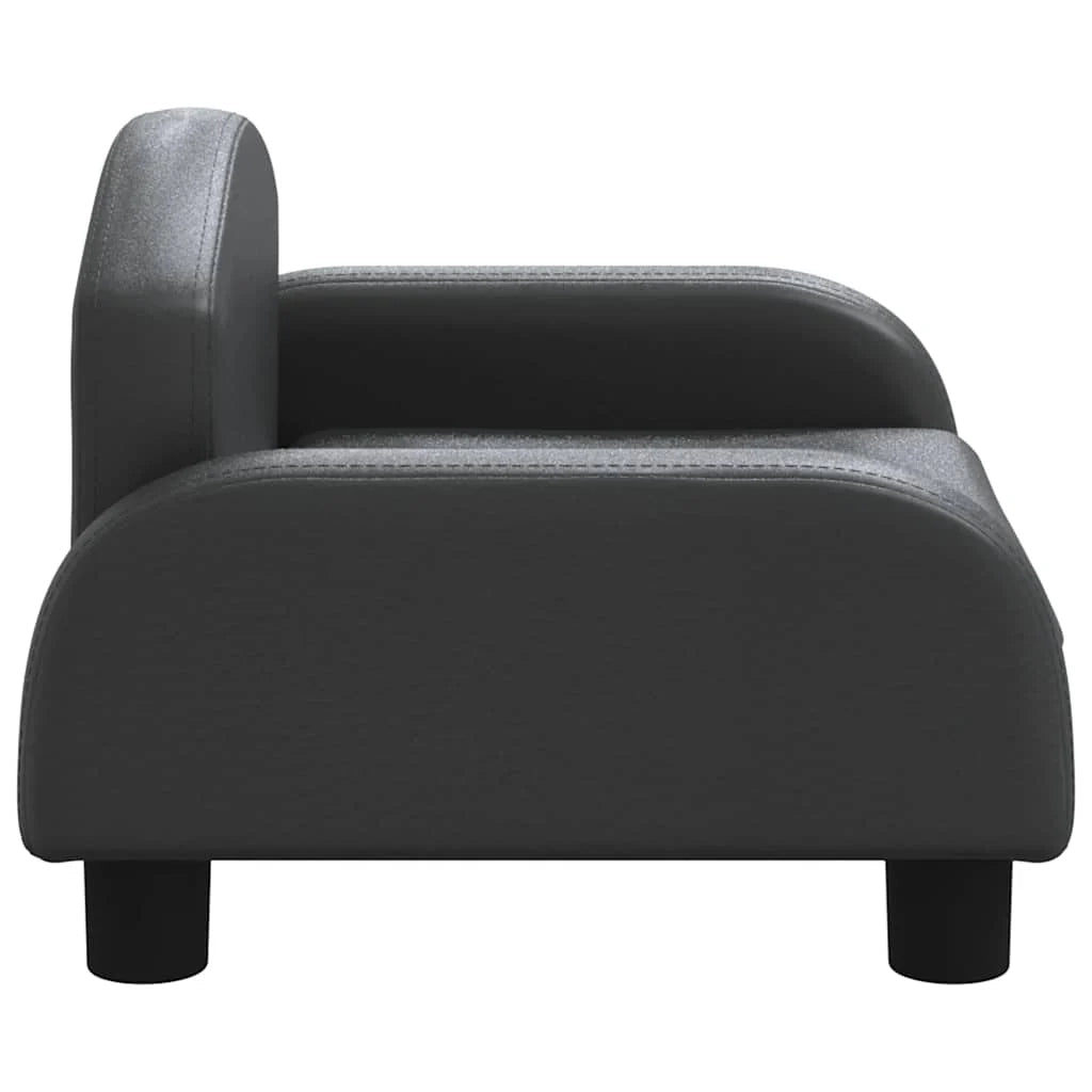 Cuccia per cani a forma di cesto comoda 50 x 40 x 30 cm in similpelle nera 02_0042675