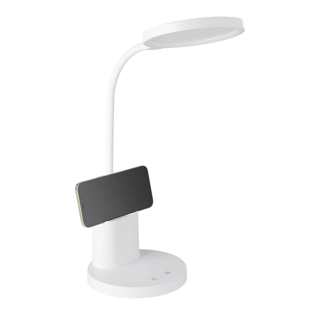 Lampada Da Tavolo Minimal Brolini Policarbonato Bianco Luce Led Integrato 2,1W