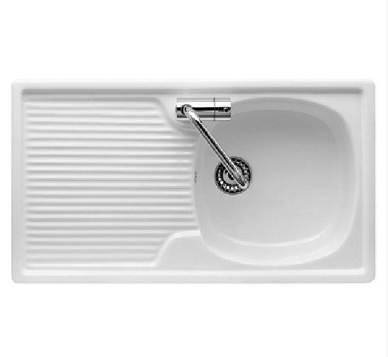 Lavello da incasso in ceramica con una vaschetta 80x45 cm - Bianco