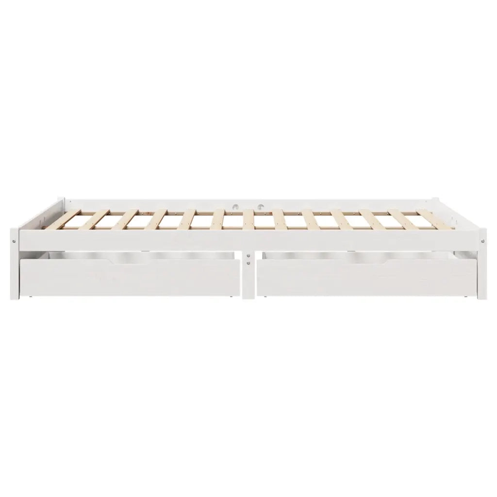 Letto senza Materasso Bianco 160x200 cm Legno Massello di Pino
