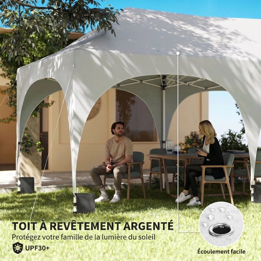Gazebo pieghevole impermeabile ¨C zephmum ¨C 3x6m bianco
