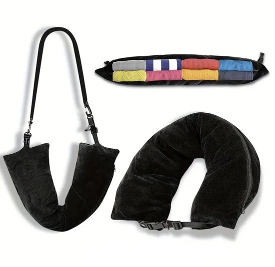 Cuscino per viaggio - Cuscino di volo con spazio di stoccaggio - Leggero