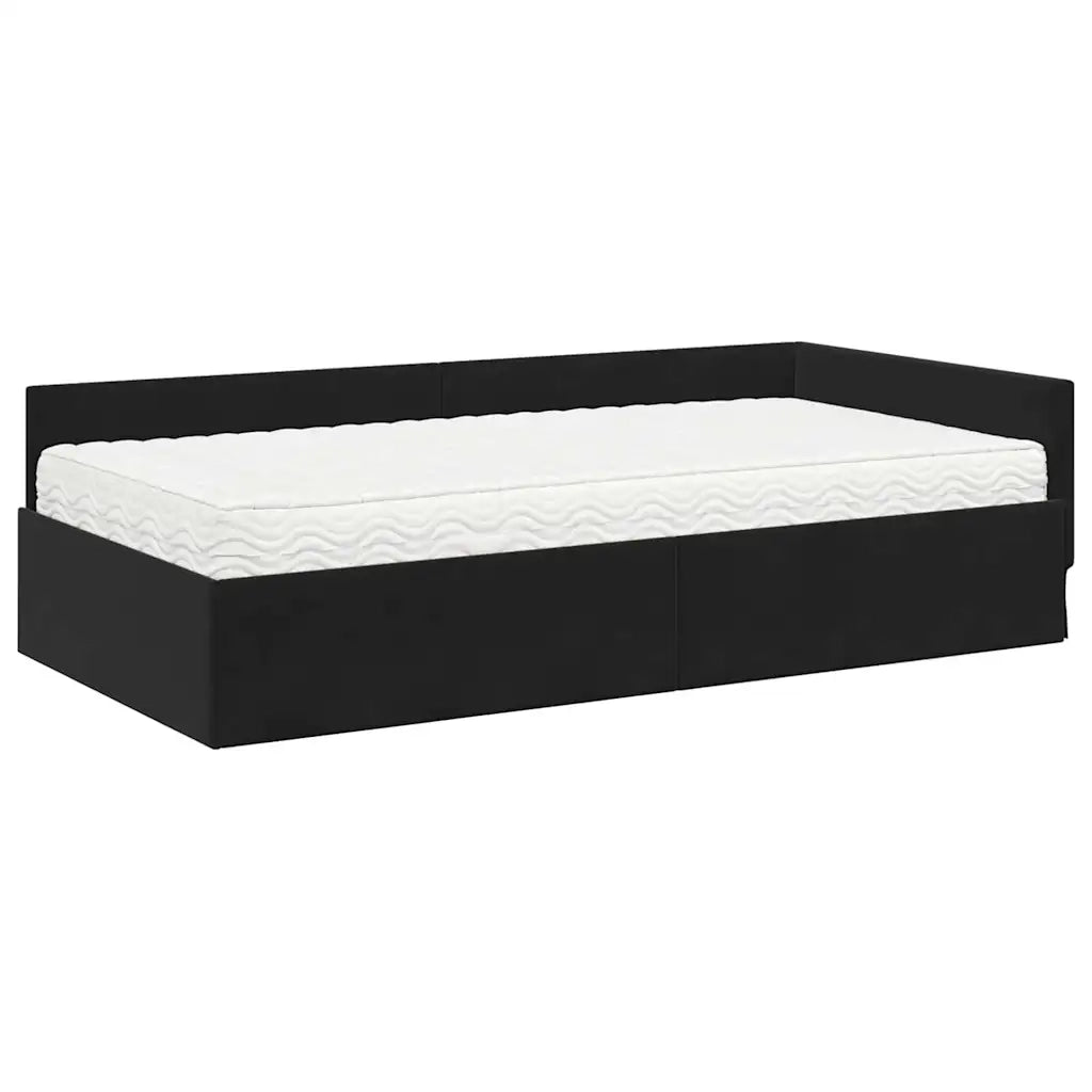 Struttura Letto Angolare con Materasso Altro 2 pcs Nero Velluto