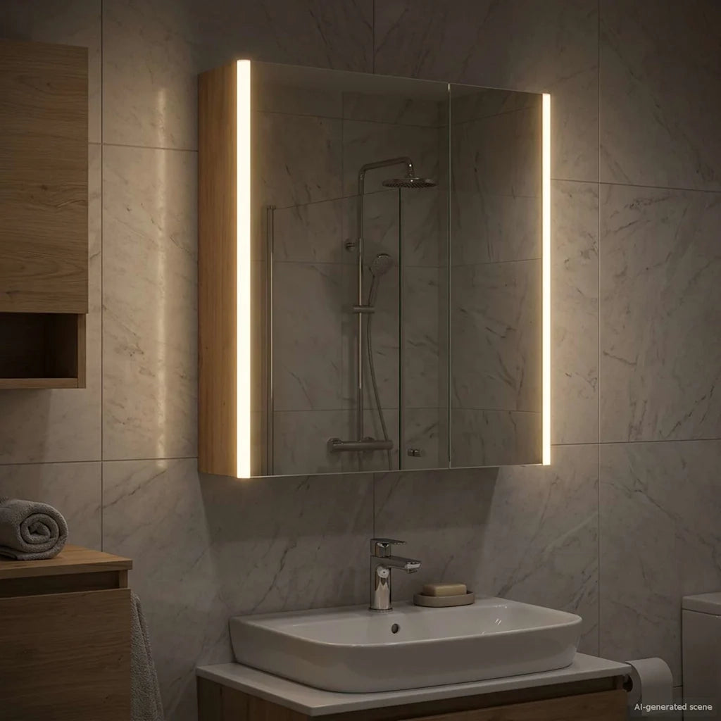 Mobiletto per specchio da bagno Rovere Artigianale