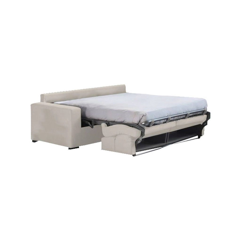 Ecate, Divano Letto 2 Posti Sfoderabile Made in Italy, 200x95 cm Beige