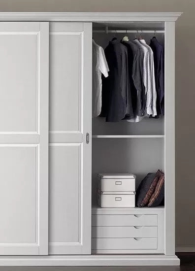 Armadio classico 2 porte scorrevoli legno grezzo 275x66x254 (2166) - Mobili 2G