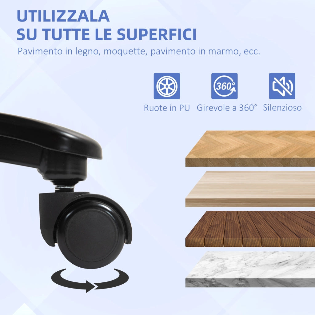 Sedia da Ufficio Girevole e Inclinabile ¨C Minimal ¨C Grigio Tessuto Velluto