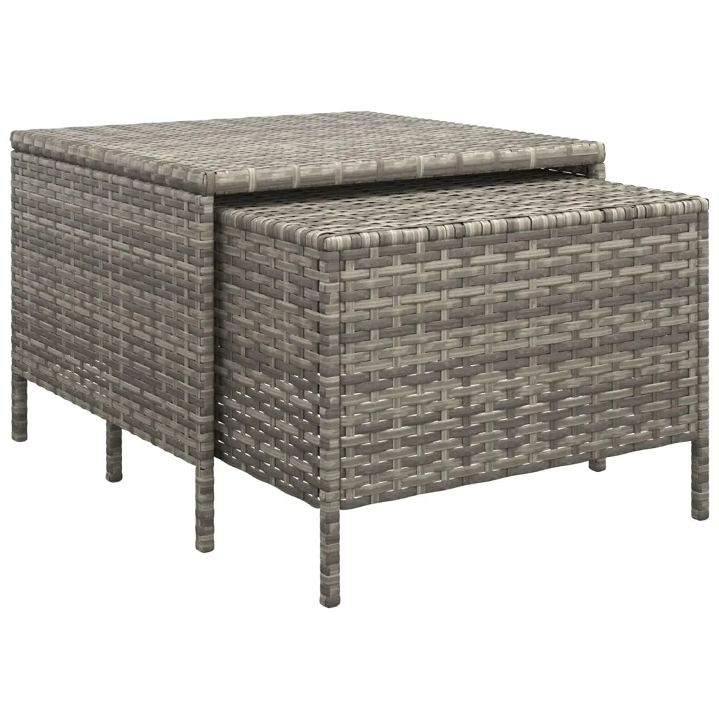 Set Divani da Giardino 3 pz con Cuscini in Polyrattan Grigio 319693