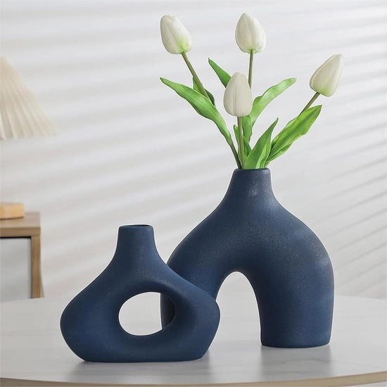 Set di Vasi - Vasi cilindrici alti in metallo nero, struttura a api d'oro moderna, vasi alti per la sala da pranzo (altezza fino a 70 cm, decorazione per la casa)