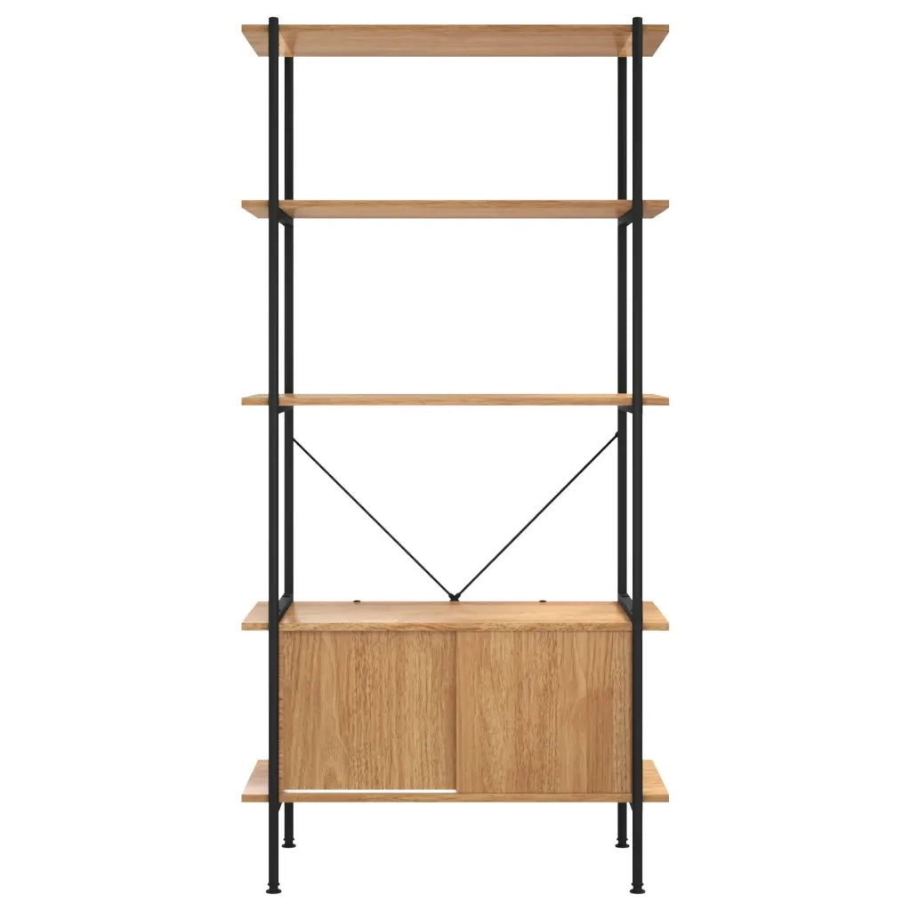 Scaffalatura 5 Livelli con Mobile 80x40x163 cm Acciaio e Legno 336355