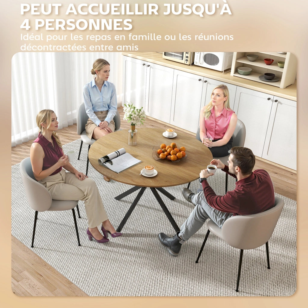 Tavolo da pranzo rotondo allungabile in legno ¨C Minimal ¨C Rovere 120 cm