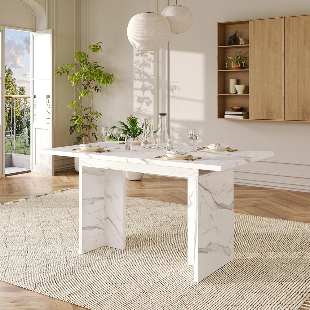 Tavolo Allungabile Xylo 140/180x80cm - Marmo Bianco