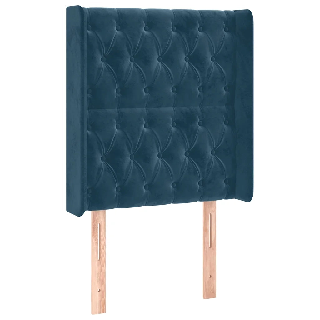 Testiera ad Orecchio Blu Scuro 83x16x118/128 cm in Velluto 3119950