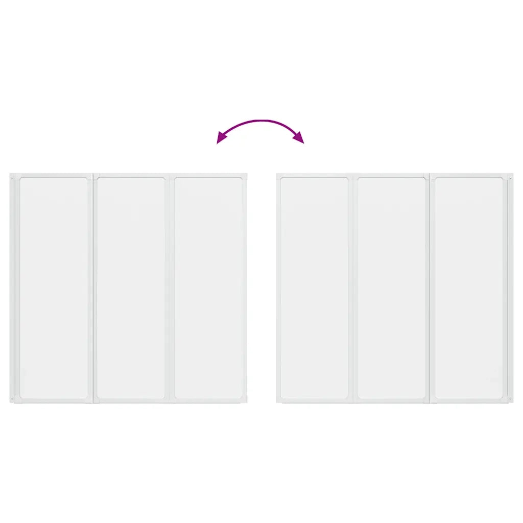 Parete per Doccia e Vasca Bagno 117x120cm 3 Pannelli Pieghevole 140784