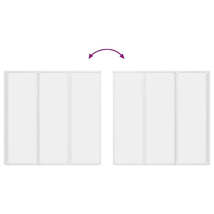 Parete per Doccia e Vasca Bagno 117x120cm 3 Pannelli Pieghevole 140784