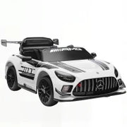 Auto Elettrica Bambini 3-8 Anni Mercedes-AMG 12V con Telecomando, Luci LED, Rotelle di Trasporto, Bianco