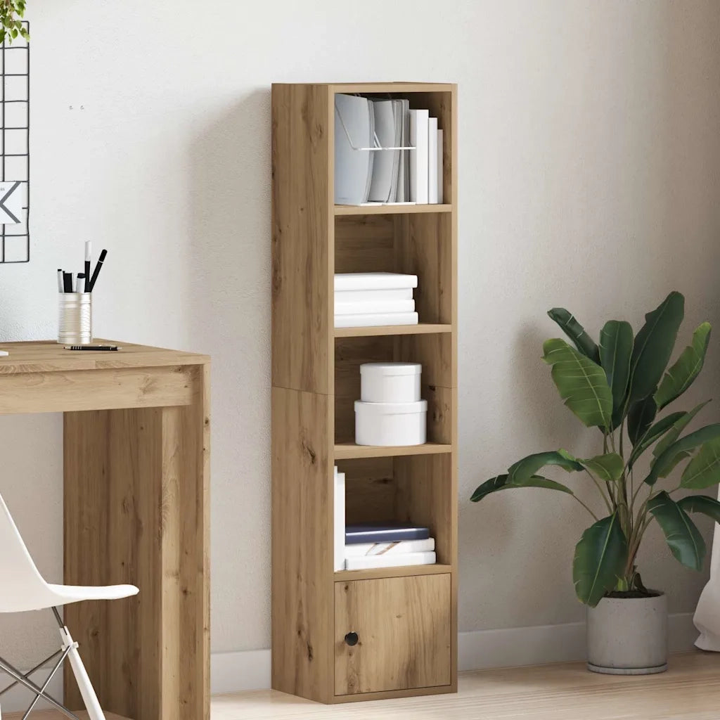 Libreria-Scaffale per Libri-Mobile di Stoccaggio Rovere Artigianale 31x24x127 cm in Legno Multistrato