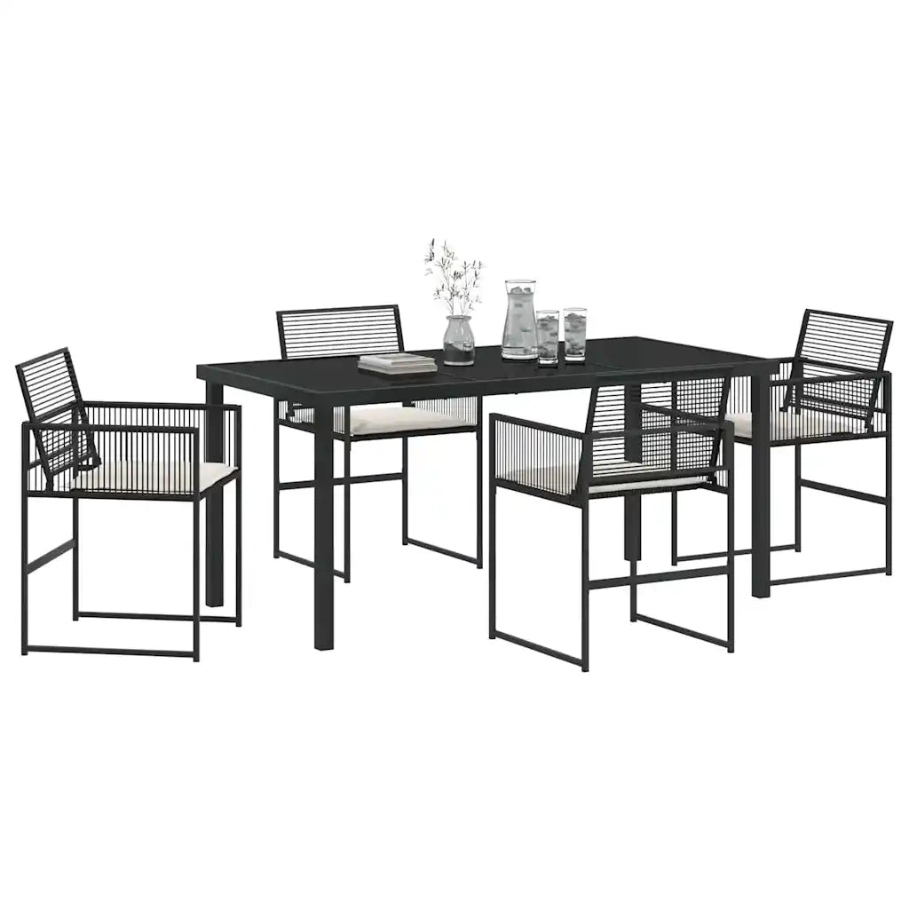 Set da Pranzo per Giardino 5 pcs Nero 3379325