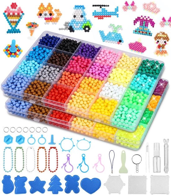 Set di Boccioli di Gomma per Acqua, 6000 pezzi, Set di Boccioli per Bambini, 30 Colori, Kit di Necessità per l'Artigianato per Principianti, Giochi di Creatività per Bambini