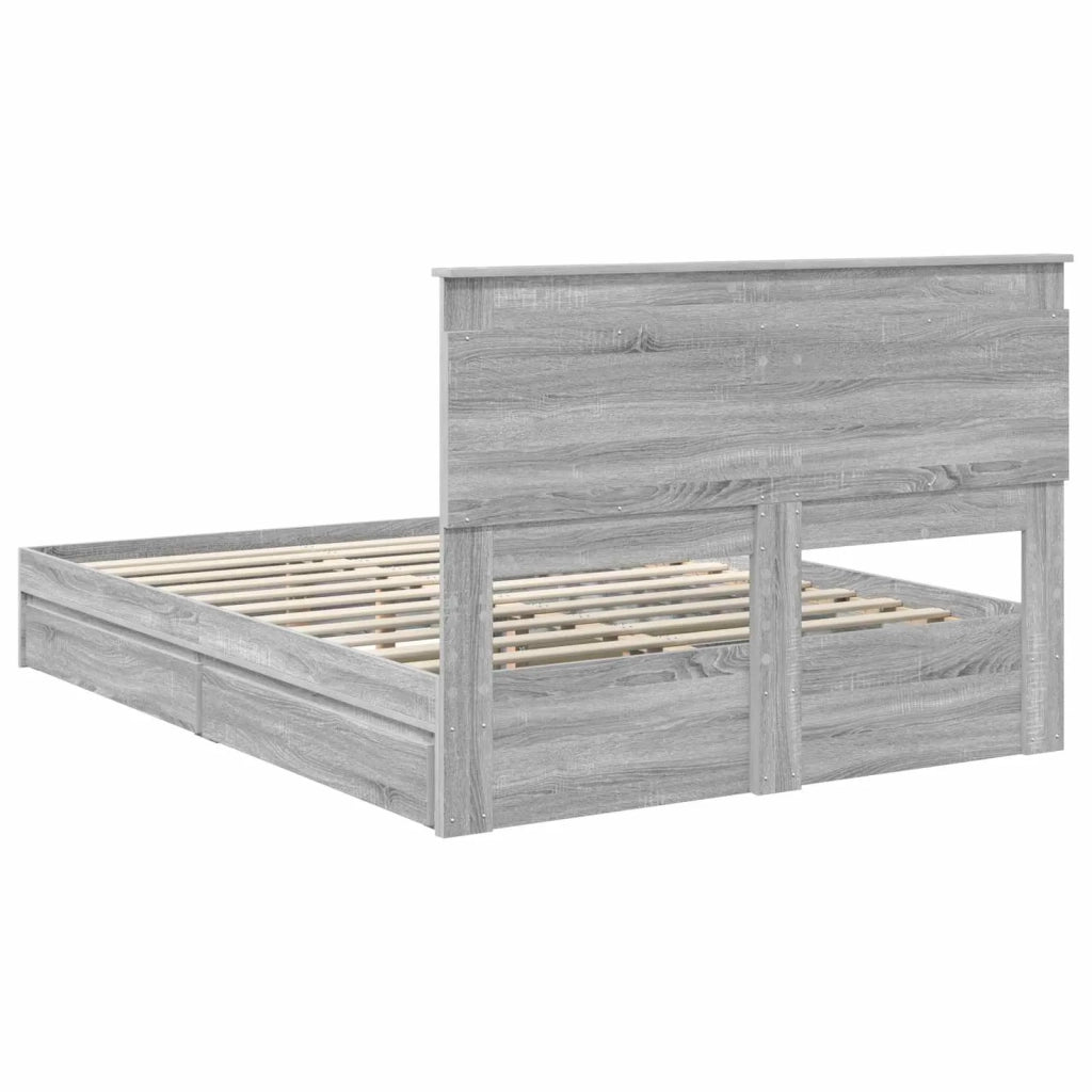 Letto con Contenitore con testiera Grigio Sonoma 140 x 200 cm 3410248