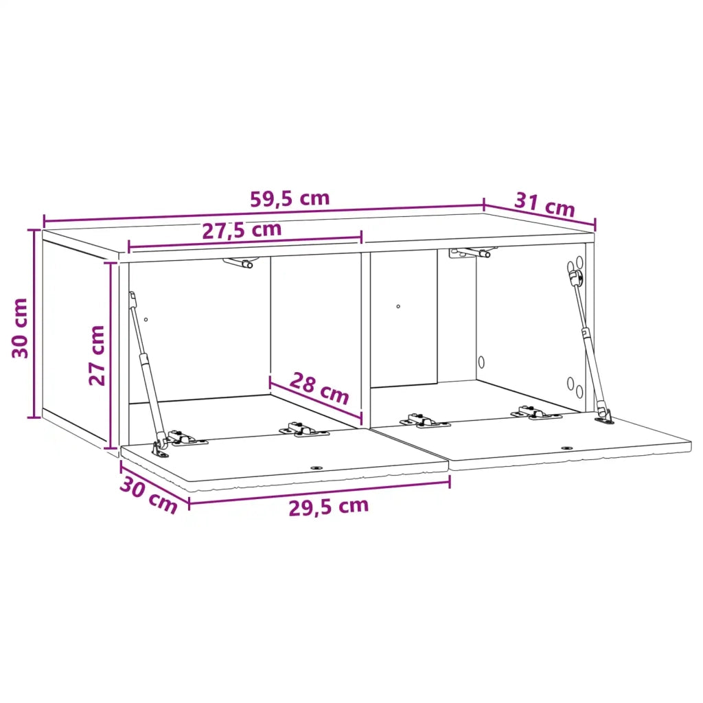 Mobile Porta TV da Muro 59,5 x 31 cm Bianco 898875