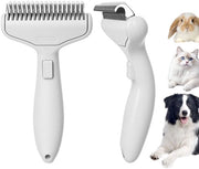 Spazzola per despello per cani - gatti - con pulsante di rilascio facile – efficace contro il pelo perso - sottopelo – bianca
