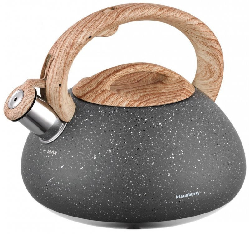 Bollitore a fischio Klausberg KB-7250 con finitura in legno di granito da 2,7 l