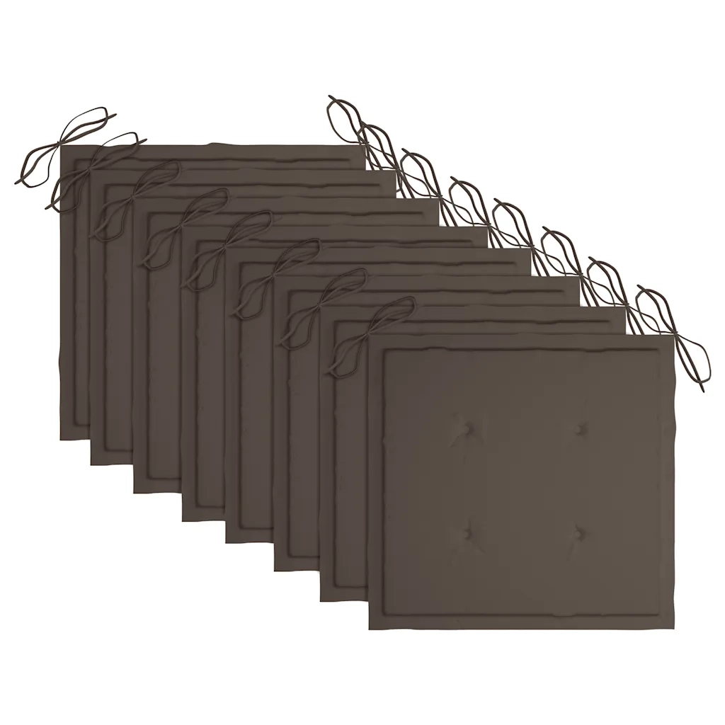 Sedie da Giardino con Cuscini 8 pz in Legno Massello di Teak cod mxl 8399