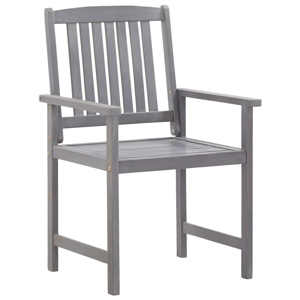 Set da Pranzo da Giardino 5 pz Grigio Legno Massello di Acacia 45940