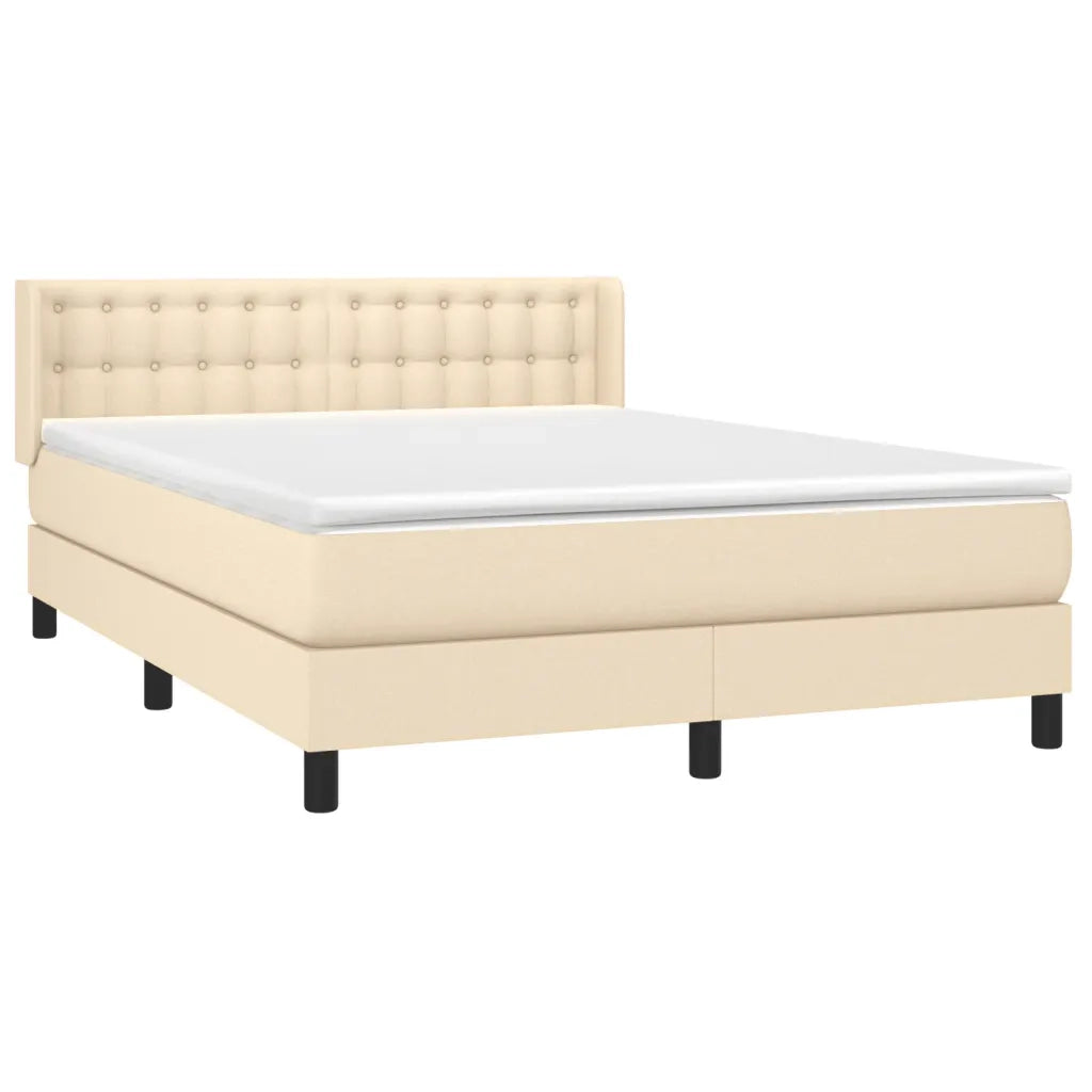 Giroletto a Molle con Materasso Crema 140x19 cm in Tessuto 3130030
