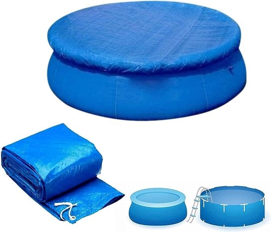 Copertura per piscine rotonde, copertura per piscine rotonde, set semplice, protezione per piscine impermeabile, copertura per piscine sopraelevate (366 cm / 12 ft)