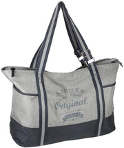 Borsa XXL per tempo libero - sport - mare - shopper per donna con chiusura a rilascio rapido in grigio