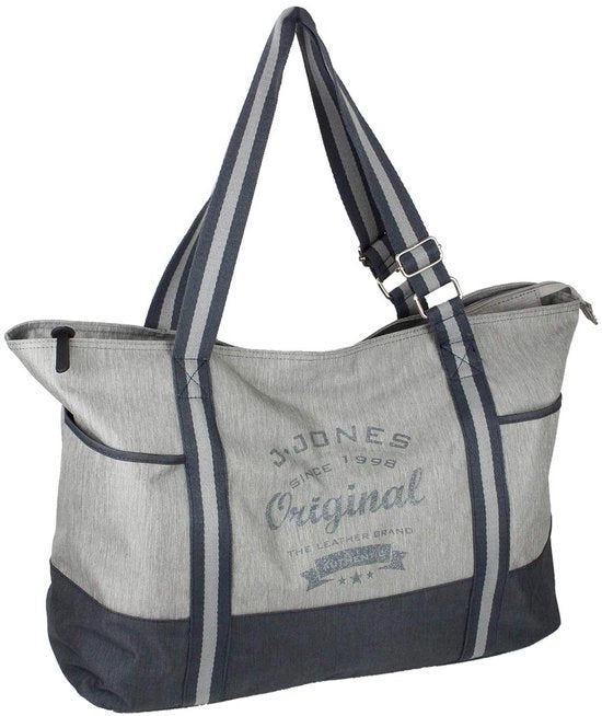 Borsa XXL per tempo libero - sport - mare - shopper per donna con chiusura a rilascio rapido in grigio