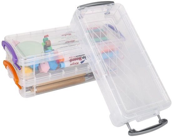 Set di pennelli 3 in 1, contenitore 21 x 10 x 4 cm con coperchio chiuso per piccoli oggetti penne aquarello pennelli stili