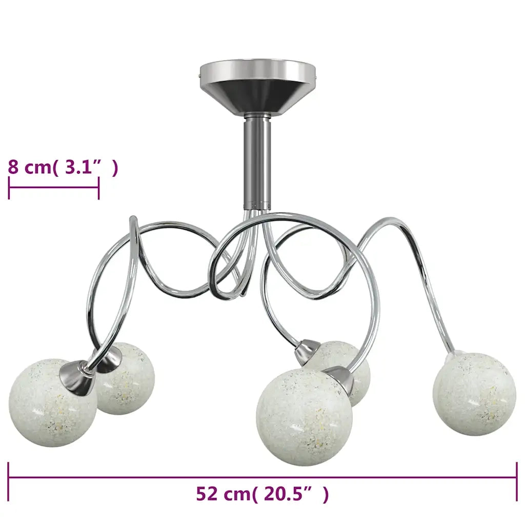 Lampada Soffitto con Paralumi Tondi in Vetro per 5 Luci LED G9 CFW5102913
