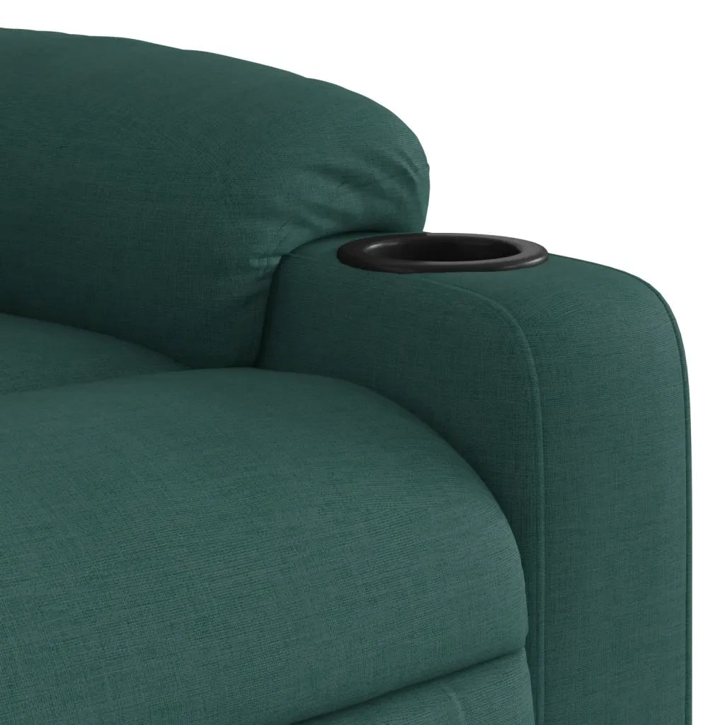 Poltrona | Sedia Relax Reclinabile in Tessuto Verde Scuro