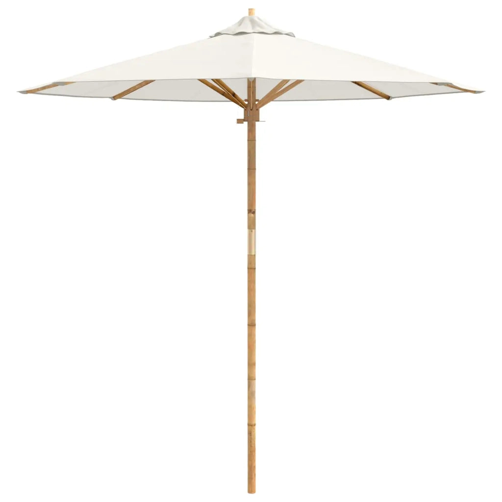 Ombrello da giardino-Ombrellone da spiaggia Bianco Crema ? 217 x 230 cm Bamb¨´