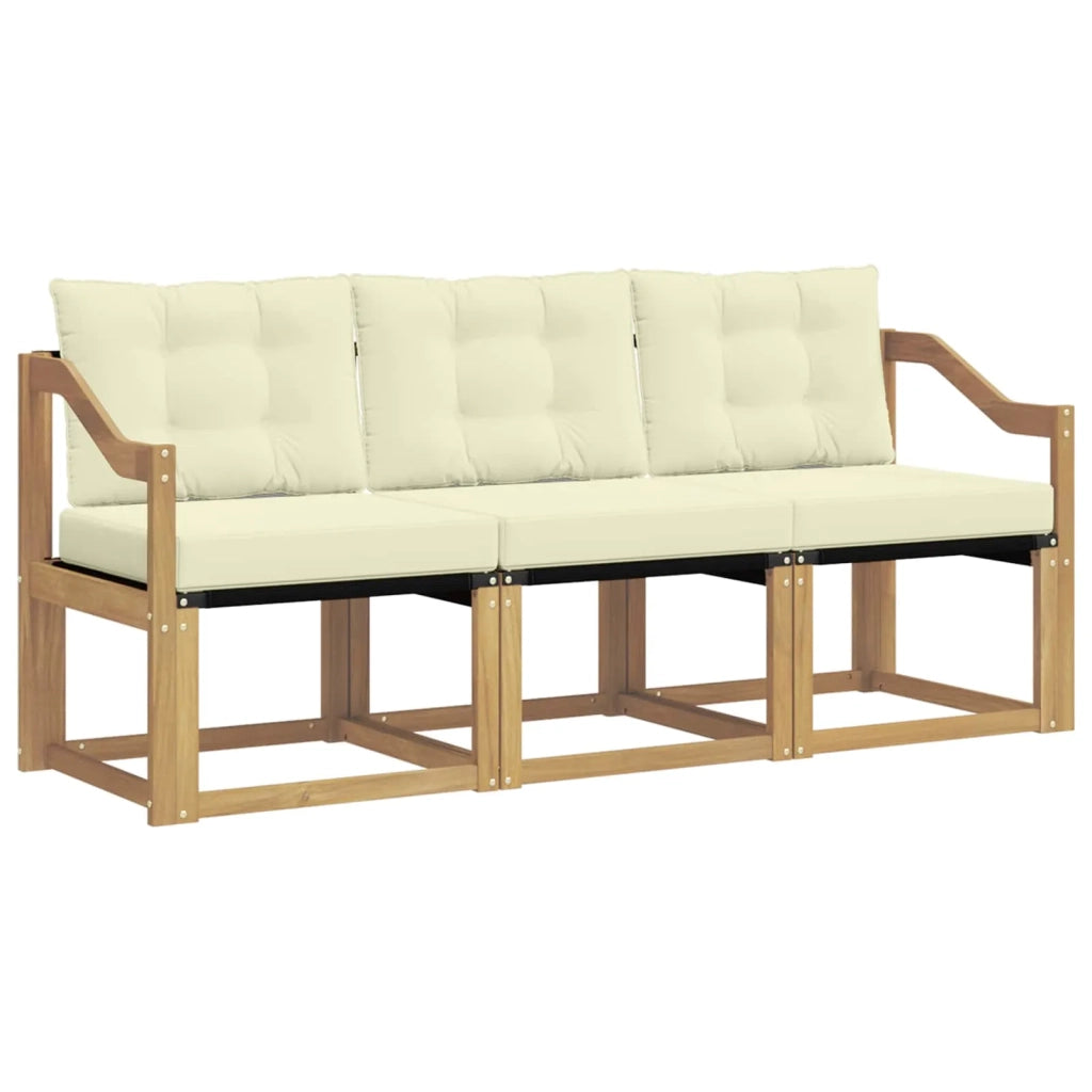 Set di divani da esterno 3 pz Bianco e Crema 3389172