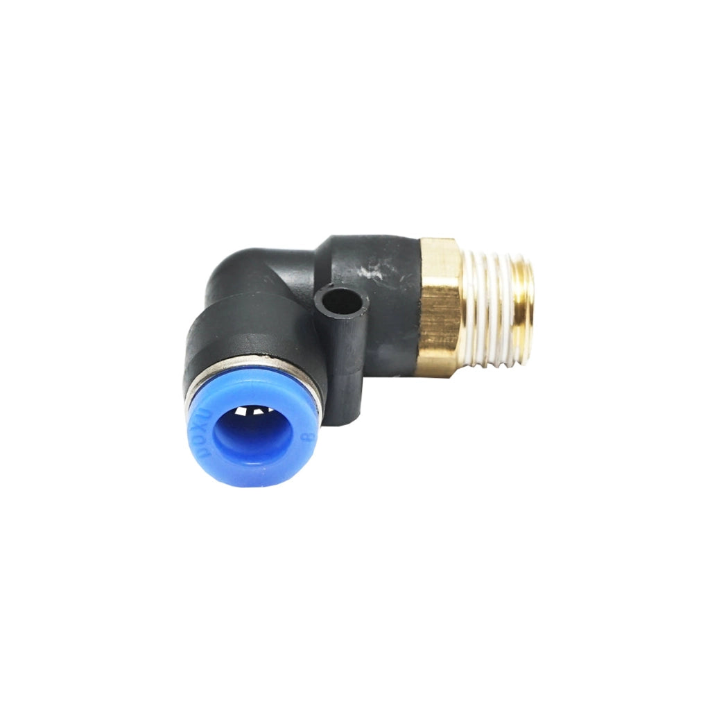 Gomito di riduzione rapida in plastica per tubo da 8 mm e filettatura metallica da 1/4