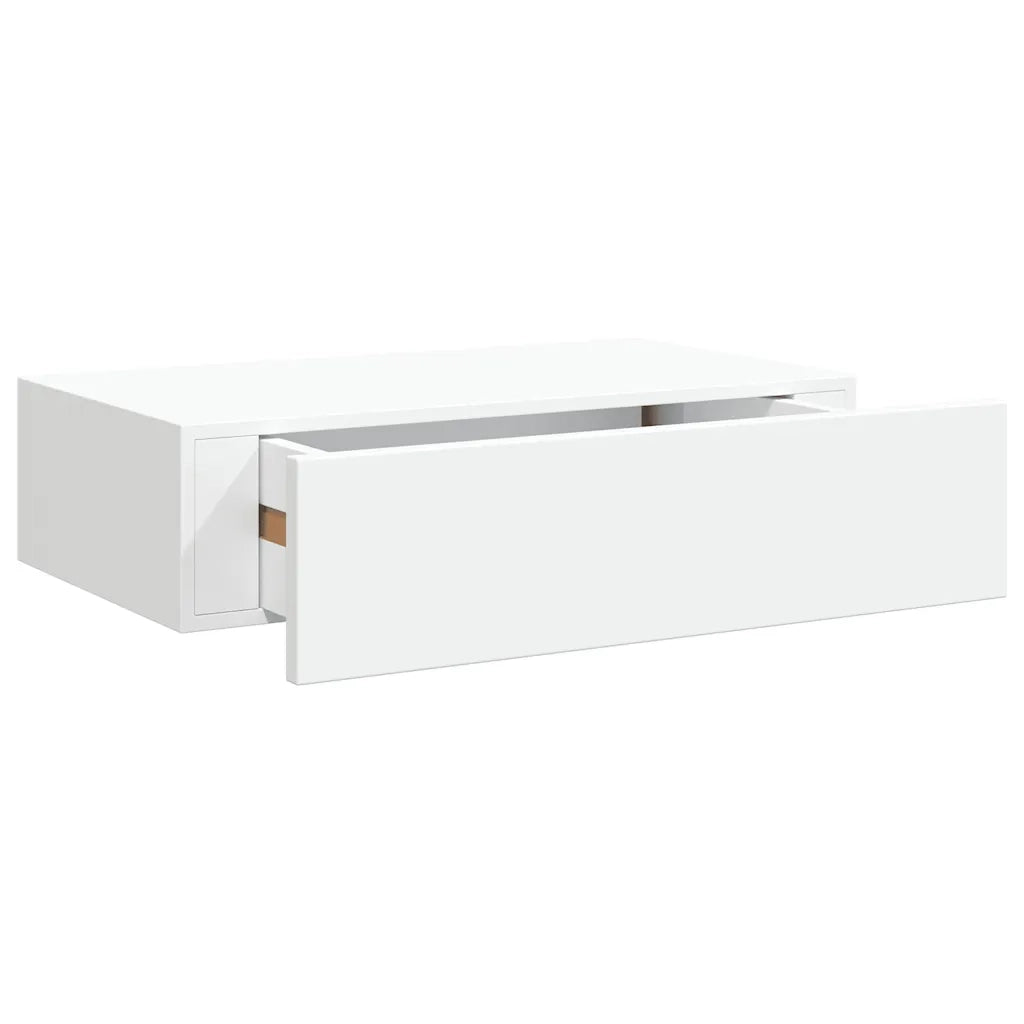 2 pz Scaffali con Cassetti da Parete | Mensola sospesa Bianchi 40x23,5x10 cm MDF