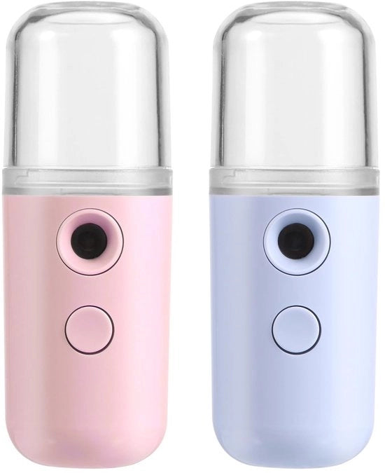 Set di 2 Macchine di Nebbia per il Viso con Funzione di Ricarica USB