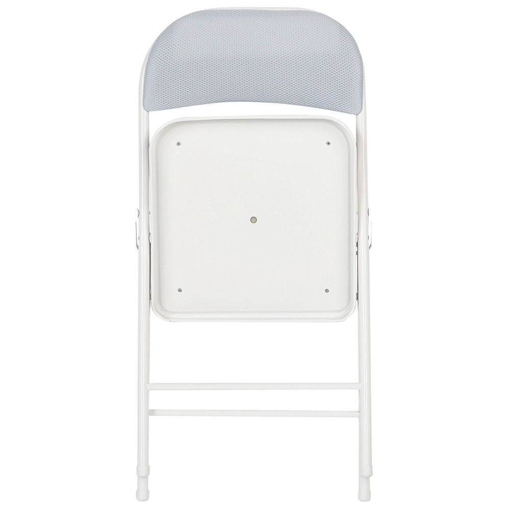 Set di 4 sedie pieghevoli con struttura in metallo Grigio chiaro sedile e schienale imbottiti in tessuto sedili pieghevoli