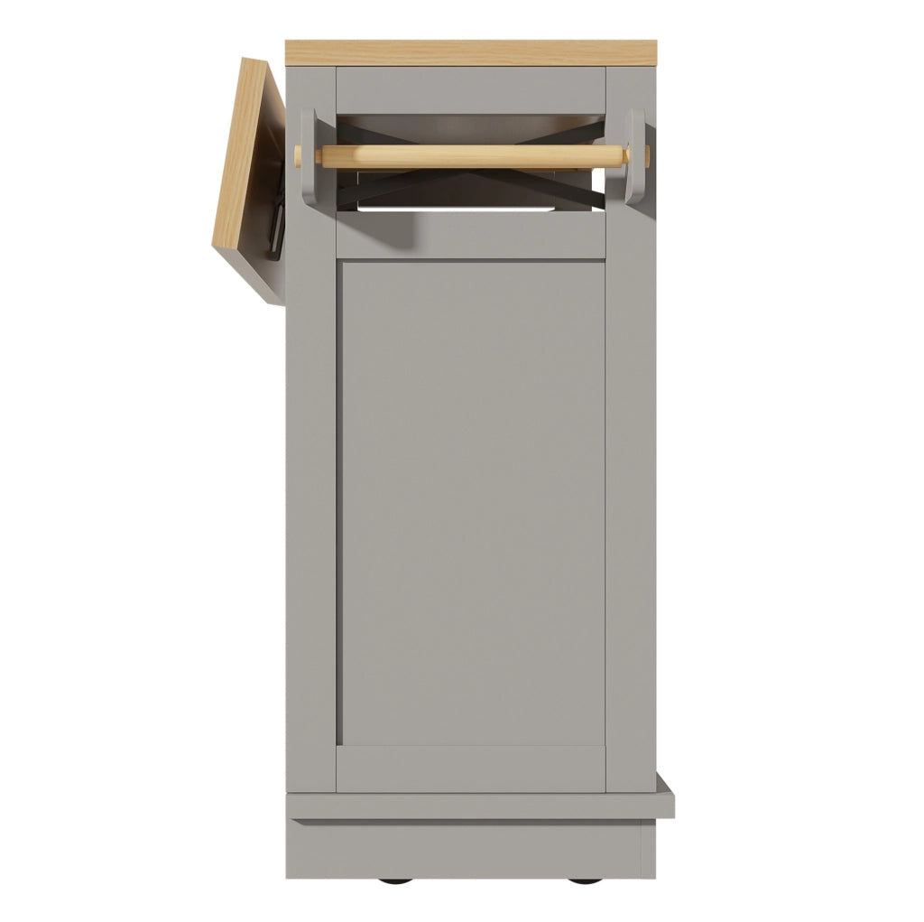 Isola cucina 118 x 43-80 x 98 cm in MDF e metallo grigio, mobile