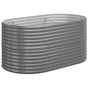 Fioriera rialzata per piante e fiori adatta per terrazze e giardini acciaio verniciato a polvere 152 x 80 x 68 cm grigio 02_0039586
