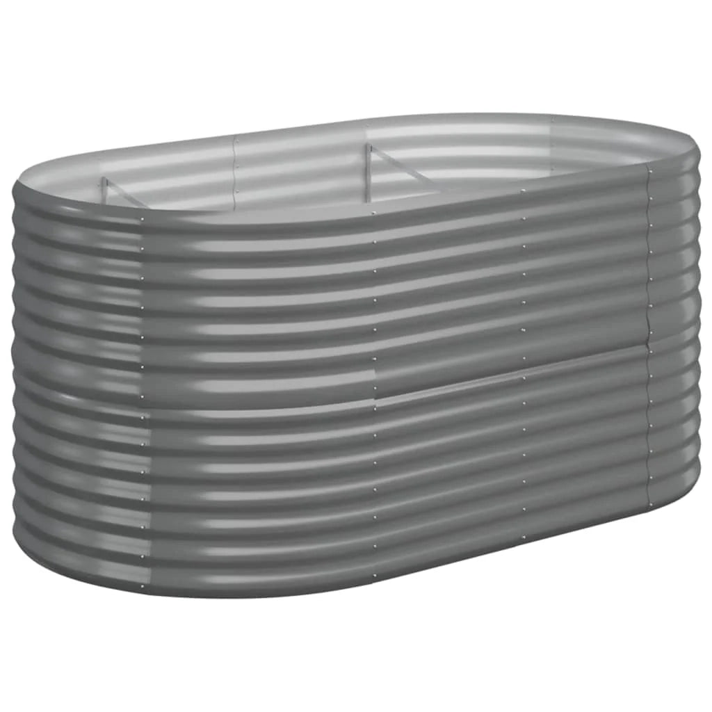 Fioriera rialzata per piante e fiori adatta per terrazze e giardini acciaio verniciato a polvere 152 x 80 x 68 cm grigio 02_0039586