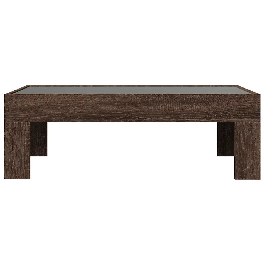 Tavolino da Salotto con LED Infinity Rovere Marrone 90x50x30 cm